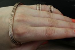 18ct Rose Gold Diamond Hand Bracelet And Rings By Gaydamak 3.54 - Valued By AGI £12,500.00 - 18ct