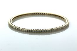 18ct Yellow Gold Tennis Diamond Bangle 3.50 Carats - Valued By AGI £8,950.00 - A stunning tennis