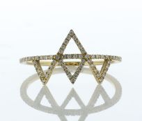 14ct Yellow Gold Ladies Triangle Diamond Ring 0.15 Carats - Valued By AGI £1,500.00 - Three