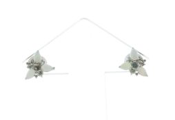 18ct White Gold Diamond And Opal Stud Earring 0.20 Carats - Valued By AGI £2,995.00 - 18ct white