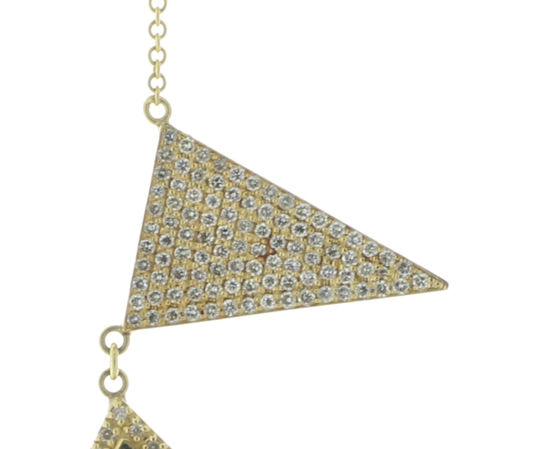 18ct Yellow Gold Diamond Triangle Bunting Necklet 2.23 Carats - Valued By AGI £7,995.00 - A gorgeous - Image 2 of 4