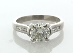 9ct White Gold Single Stone With Stone Set Shoulders Moissanite Ring - Valued By AGI £1,700.00 - One