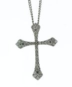 18ct White Gold Diamond Cross Pendant 1.50 Carats - Valued By AGI £7,950.00 - This classic 18ct
