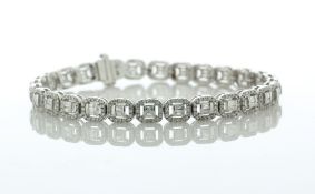 18ct White Gold Fancy Diamond Link Bracelet 4.00 Carats - Valued By AGI £9,995.00 - This stunning