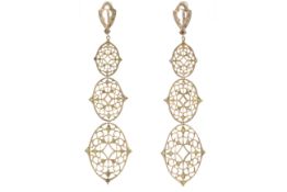 18ct Rose Gold Diamond Drop Earrings 1.04 Carats - Valued By AGI £8,040.00 - A show stopping pair of
