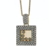 18ct Yellow Gold Puzzle Diamond And Pearl Pendant And 18" Chain 1.01 Carats - Valued By AGI £3,925.