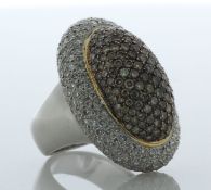 18ct White Gold Cocktail Pavé Dome Diamond Ring 7.00 Carats - Valued By AGI £17,950.00 - A one-off