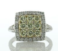 14ct White Gold Two Tone Fancy Cluster Diamond Ring 1.50 Carats - Valued By AGI £5,620.00 - A