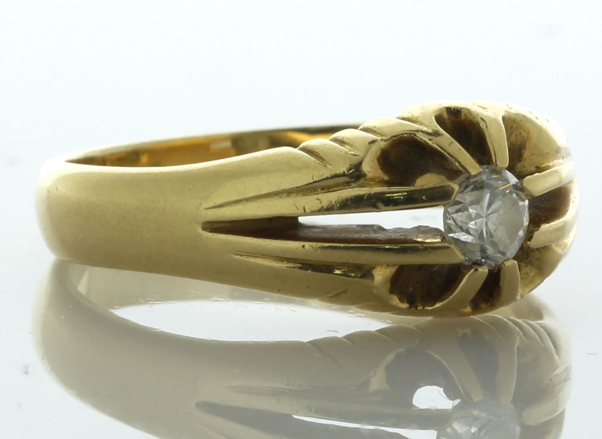 18ct Yellow Gold Single Stone Fancy Claw Set Diamond Ring 0.25 Carats - Valued By AGI £2,105.00 - - Image 2 of 6