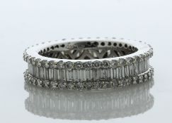 18ct White Gold Channel Set Full Eternity Diamond Ring 4.00 Carats - Valued By AGI £11,200.00 - This