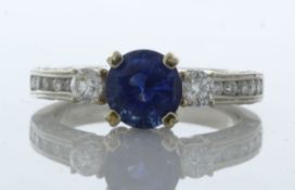 18ct White Gold Diamond And Sapphire Ring (S1.96) 0.45 Carats - Valued By GIE £12,100.00 - A