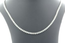 18ct White Gold Tennis Diamond Collarate 18" 6.76 Carats - Valued By IDI £41,250.00 - Sixty six