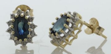 9ct Yellow Gold Diamond And Sapphire Earring (S0.78) 0.12 - Valued By GIE £2,615.00 - These 9ct