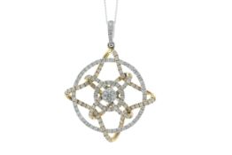14ct Gold Round Cluster Diamond Pendant 2.50 Carats - Valued By IDI £9,985.00 - a cluster of seven