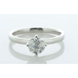 Platinum Single Stone Fancy Claw Set Diamond Ring 0.91 Carats - Valued By IDI £8,345.00 - A 0.91