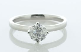 Platinum Single Stone Fancy Claw Set Diamond Ring 0.91 Carats - Valued By IDI £8,345.00 - A 0.91