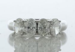 18ct White Gold Four Stone Oval Diamond Ring 1.50 Carats - Valued By GIE £26,210.00 - Four natural