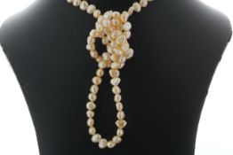 36 inch Baroque Shaped Freshwater Cultured 5.0 - 6.0mm Pearl Necklace - Valued By AGI £365.00 -