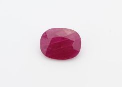 Loose Oval Ruby 3.51 Carats - Valued By AGI £8,775.00 - Colour-Red, Clarity-I1, Certificate Number