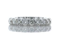 Platinum Full Eternity Diamond Ring 2.25 Carats - Valued By AGI £18,985.00 - Sixteen natural round
