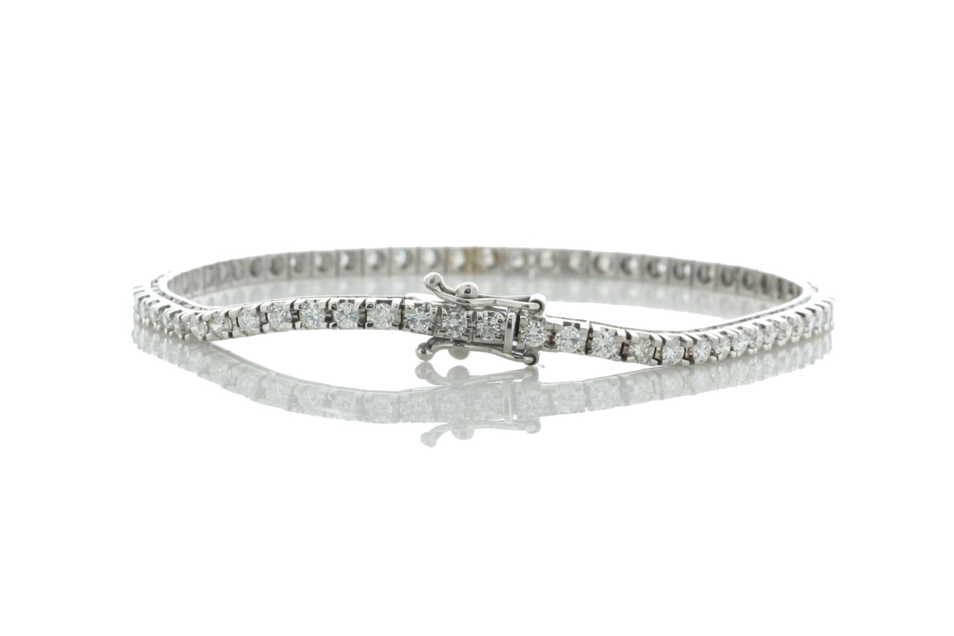 18ct White Gold Tennis Diamond Bracelet 2.49 Carats - Valued By IDI £16,390.00 - Sixty six round - Image 3 of 5