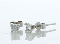 9ct White Gold Single Stone Prong Set Diamond Earring 0.35 Carats - Valued By IDI £2,055.00 - Two