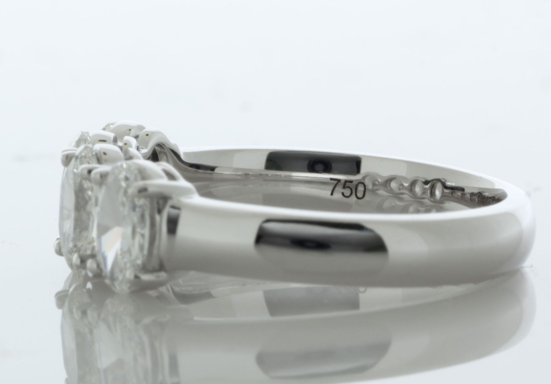 18ct White Gold Four Stone Oval Diamond Ring 1.50 Carats - Valued By GIE £26,210.00 - Four natural - Image 3 of 5