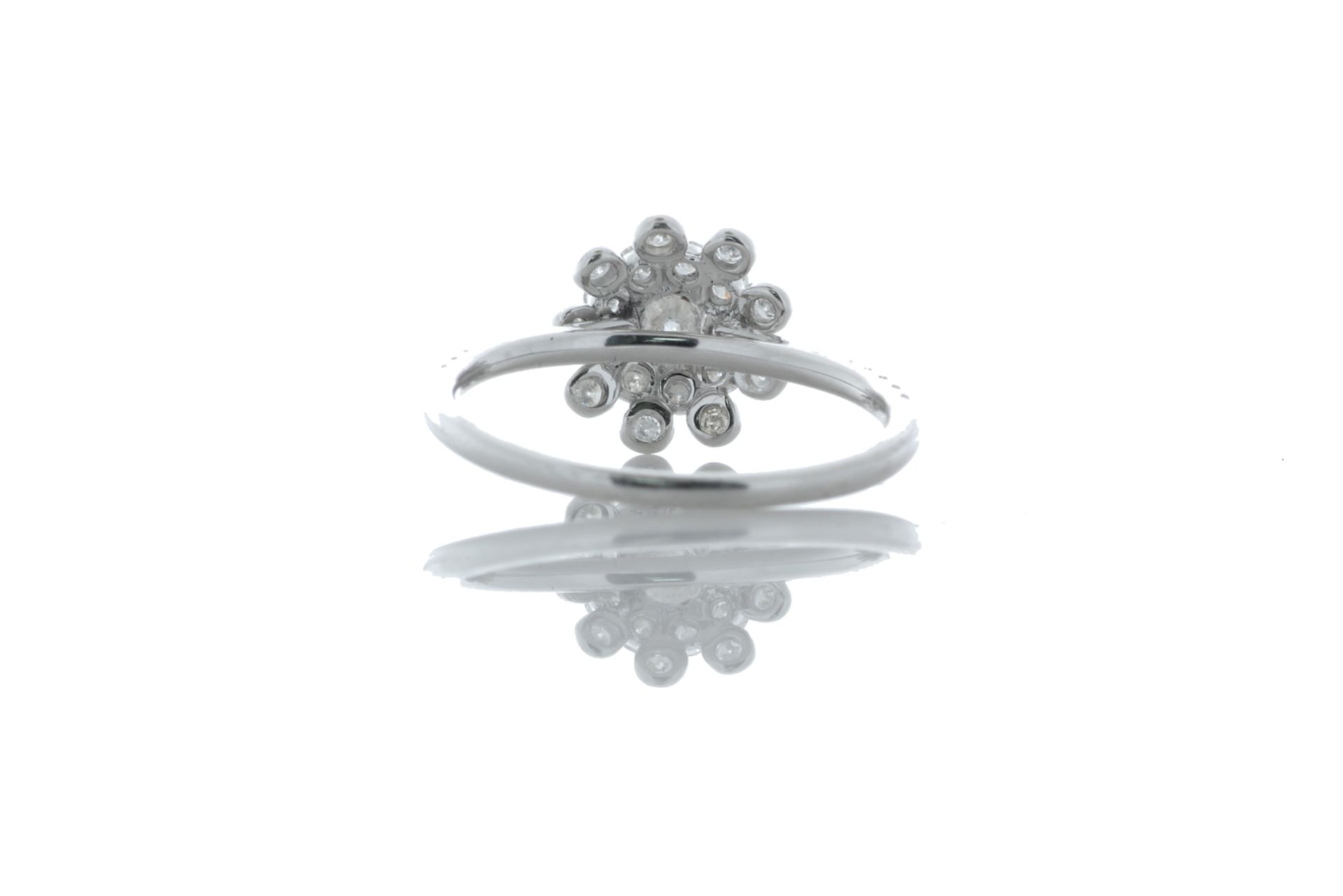 18ct White Gold Flower Halo Diamond Ring 0.76 Carats - Valued By GIE £6,415.00 - One natural round - Image 3 of 5