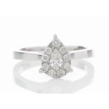 18ct White Gold Pear Cluster Diamond Ring 0.50 Carats - Valued By IDI £6,090.00 - A modern classic