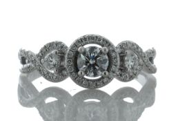 18ct White Gold Single Stone Fancy Claw Set Diamond Ring (0.28) 0.57 Carats - Valued By GIE £10,