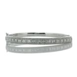 18ct White Gold Channel Set Semi Eternity Diamond Bangle 2.85 Carats - Valued By IDI £34,845.00 -