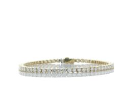 18ct Yellow Gold Tennis Diamond Bracelet 3.85 Carats - Valued By IDI £17,750.00 - Sixty four round