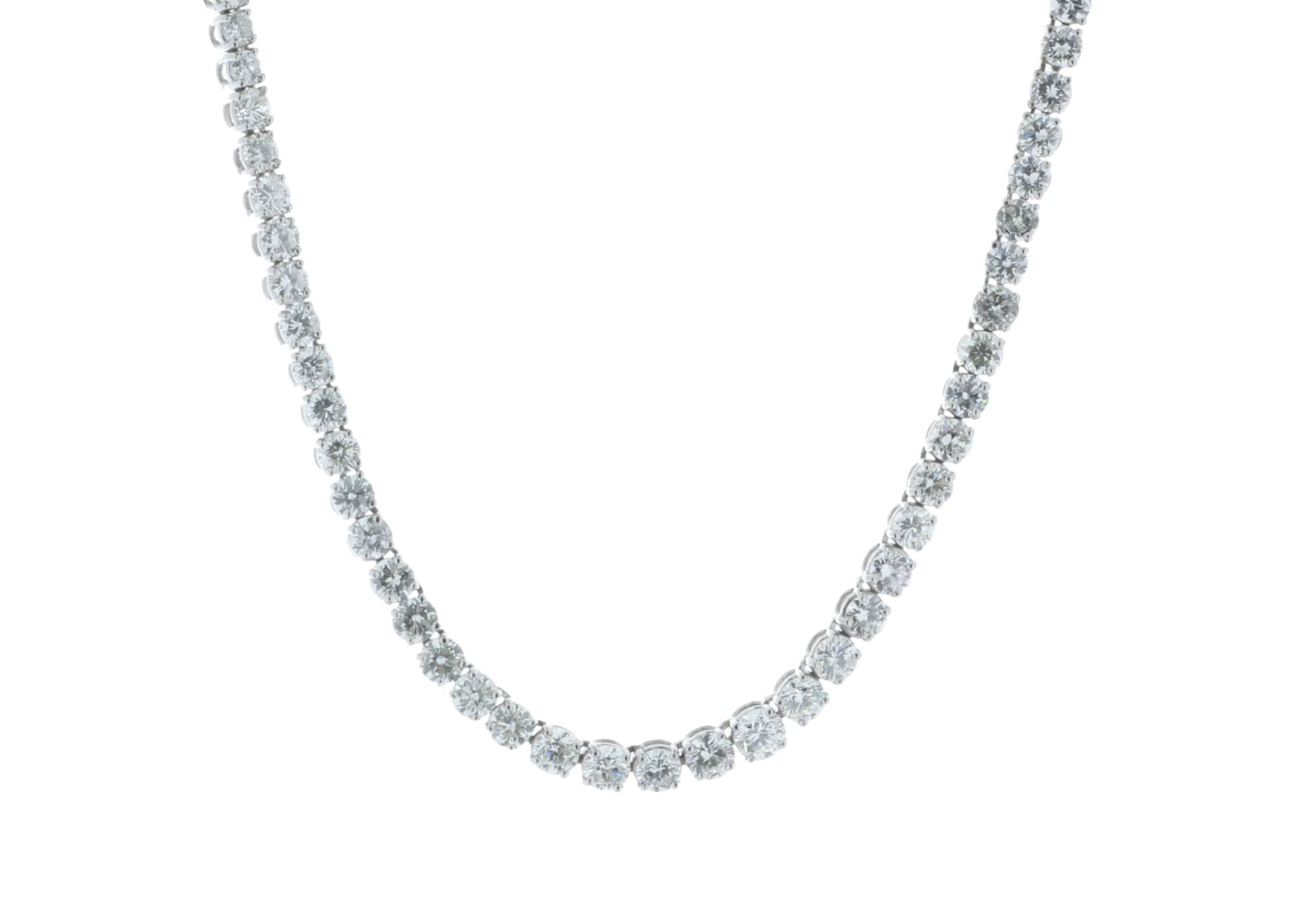 18ct 16" White Gold Tennis Diamond Collaret 10.00ct - Valued By IDI £47,140.00 - One hundred and