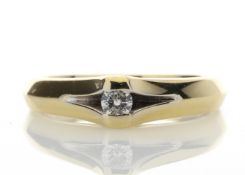 18ct Single Stone Fancy Rub Over Set Diamond Ring F SI 0.10 Carats - Valued By GIE £6,450.00 - A