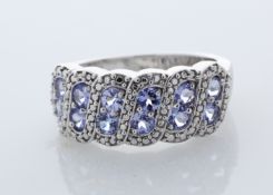 Sterling Silver Tanzanite Ring - Valued By AGI £395.00 - Sterling silver tanzanite ring, set with