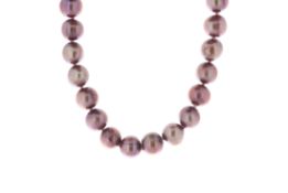 36 inch Pink Freshwater Cultured 7.0 - 7.5mm Pearl Necklace - Valued By AGI £330.00 - Round pink 7.0