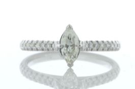 18ct White Gold Marquise Cut Diamond Ring (0.38) 0.62 Carats - Valued By IDI £8,265.00 - A