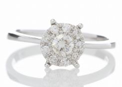 14ct Gold Flower Cluster Diamond Ring 0.50 Carats - Valued By GIE £4,765.00 - A modern classic style