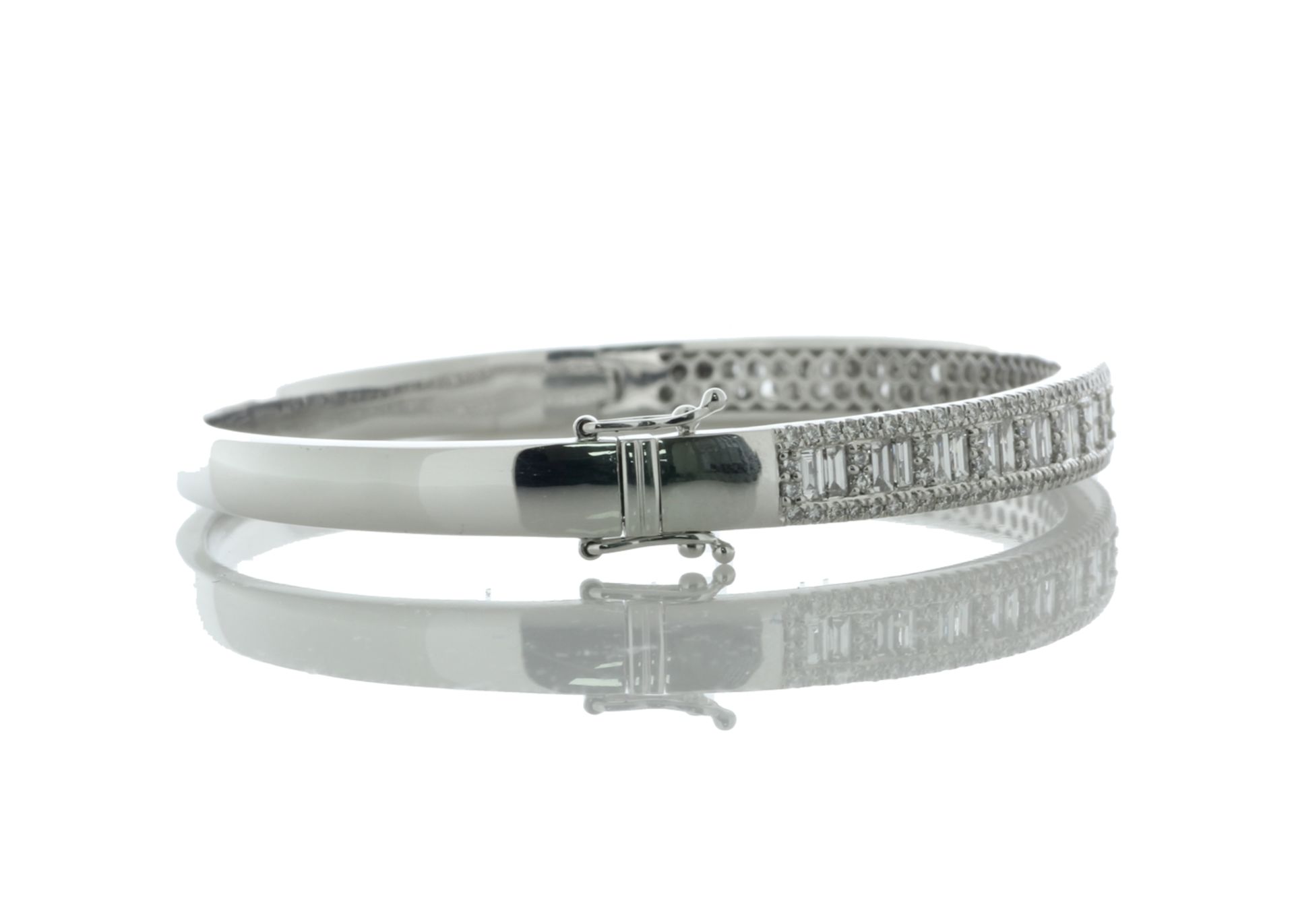 18ct White Gold Channel Set Semi Eternity Diamond Bangle 2.85 Carats - Valued By IDI £34,845.00 - - Image 2 of 5