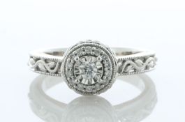 10ct White Gold Oval Cluster Claw Set Diamond Ring 0.20 Carats - Valued By IDI £4,995.00 - This