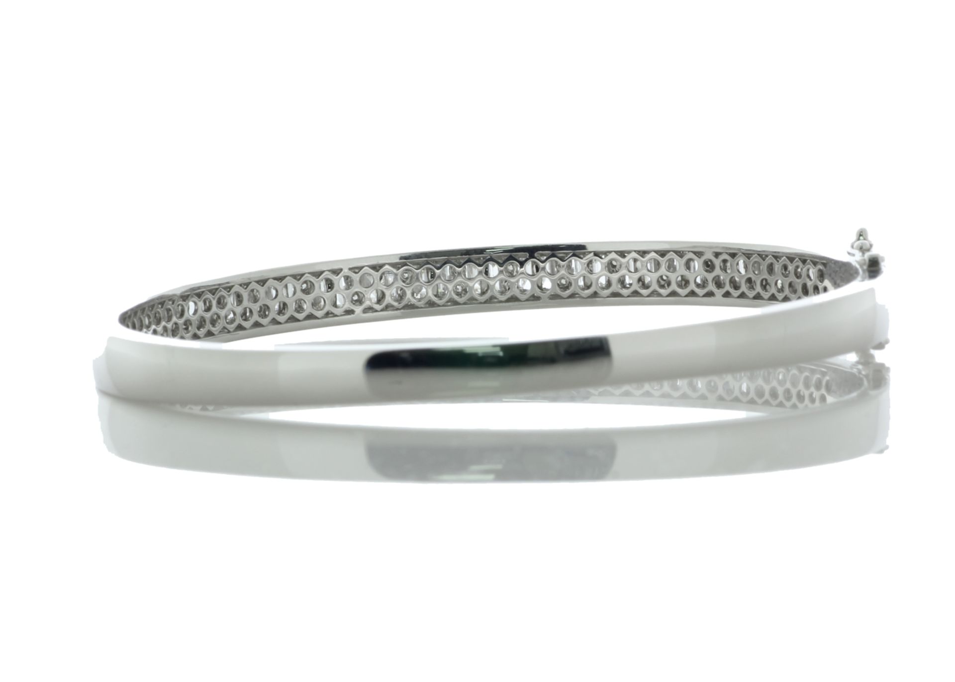 18ct White Gold Channel Set Semi Eternity Diamond Bangle 2.85 Carats - Valued By IDI £34,845.00 - - Image 3 of 5