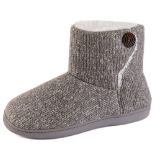 RRP £11.15 ULTRAIDEAS Women's Camber Fleece Collar Booties Slipper with Memory Foam (Gray