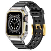 RRP £33.49 MioHHR Metal Case with Strap Compatible Apple Watch Straps 44mm with Bumper