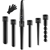 RRP £41.30 LOETAD Curling Wand Tong Hair Curlers Set 6 in 1 Curling