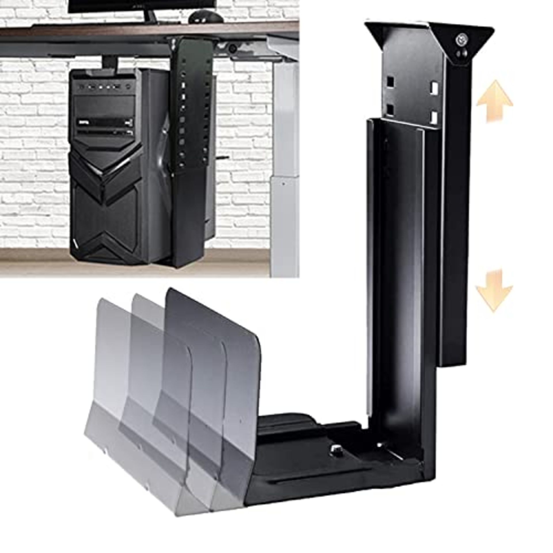 RRP £63.64 ybaymy Under Desk PC Mount Adjustable Height and Width