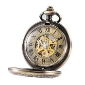 RRP £35.27 TREEWETO Mens Automatic Mechanical Pocket Watch Half