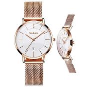 RRP £42.17 OLEVS Ladies Watches Ultra Thin Watches for Women Rose