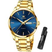 RRP £44.41 OLEVS Gold Watches for Men Watches Men Stainless Steel