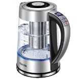 RRP £36.84 Electric Kettle Acekool 1.8L Glass Kettle with Stainless