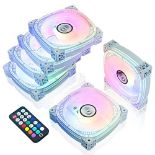 RRP £44.65 Onewatt DS-E06 DS White RGB LED 120MM Case Cooling Fans with Remote control